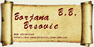Borjana Bršović vizit kartica
